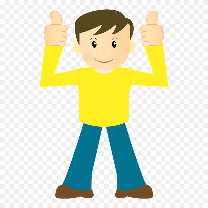 Man Thumbs Up Clipart - 両手 サムズ アップ イラスト - Png Download