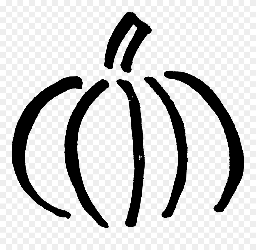 Pumpkin Black And White Clipart Hand Drawn Pumpkin - Pumpkin Clipart Outline - Png Download
