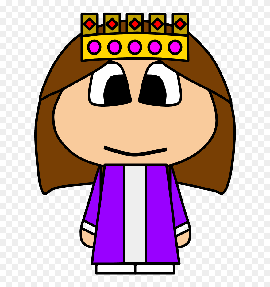 Queen, Crown, Big Eyes, Cartoon Person - Cartoon Person With A Crown Clipart