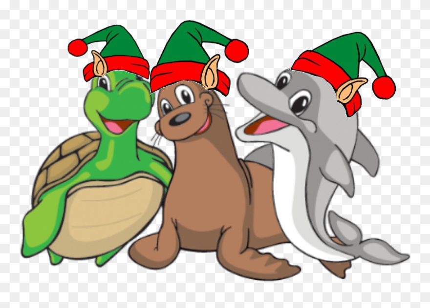 Swimming At Christmas Clipart