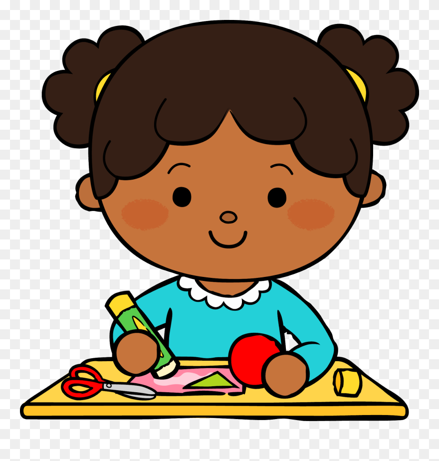 Niña Clipart Manualidades - Pre School Child Drawing - Png Download