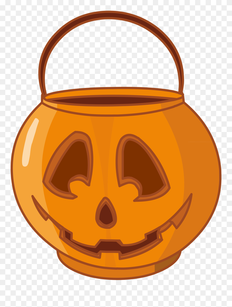 Jack O" Lantern Kettle Question Mark Clip Art - Halloween Candy Bucket Cartoon Transparent - Png Download