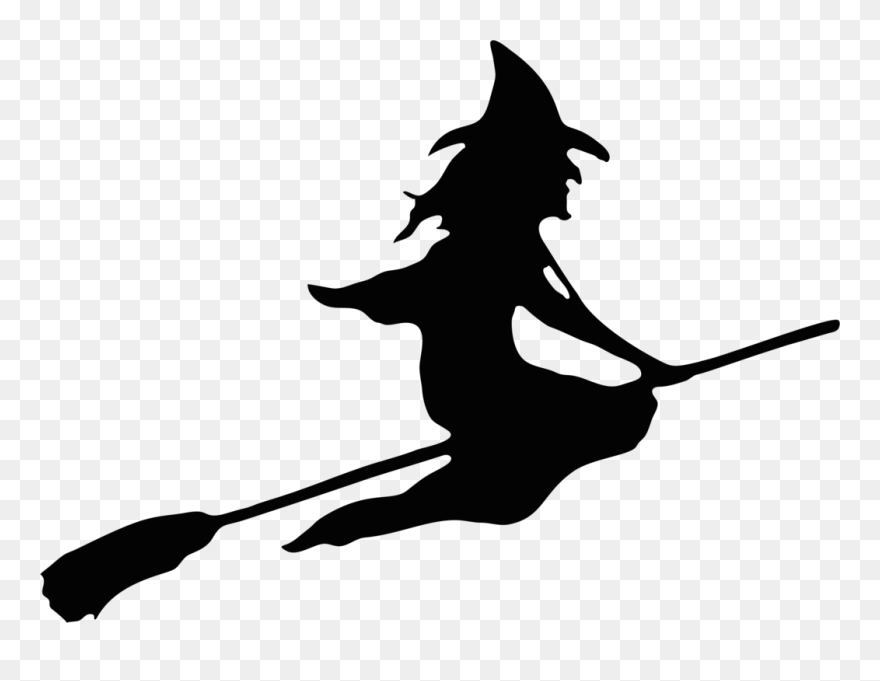 Halloween Witch On A Broom Clipart