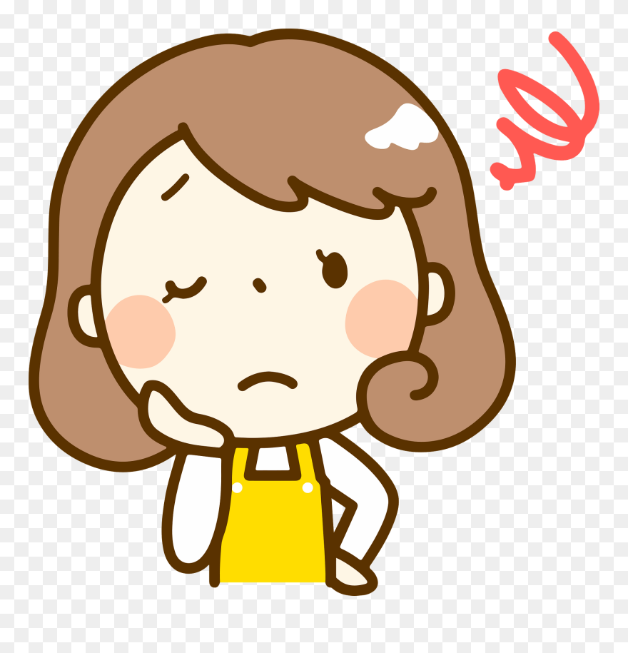 Woman Worry Think Clipart - 困っ た お母さん イラスト - Png Download