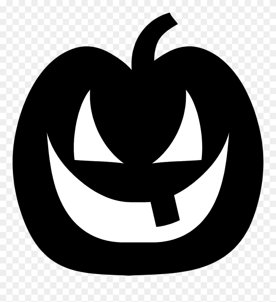 Halloween Clipart Jack O Lantern Clip Black And White - Jack O Lantern Silhouette Clipart - Png Download