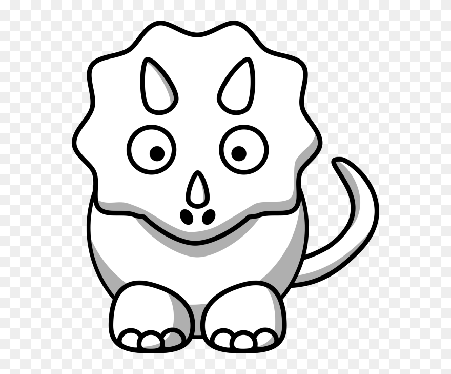 Baby Dinosaur Clipart Black And White - Png Download