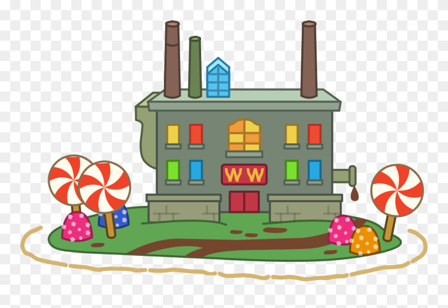 Factory Clipart Candy Factory, Factory Candy Factory - Willy Wonka Chocolate Factory Cartoon - Png Download