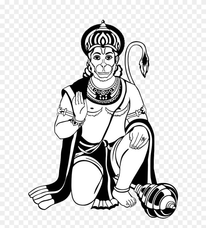 Transparent Draw Clipart - Hanuman Ji Clipart - Png Download