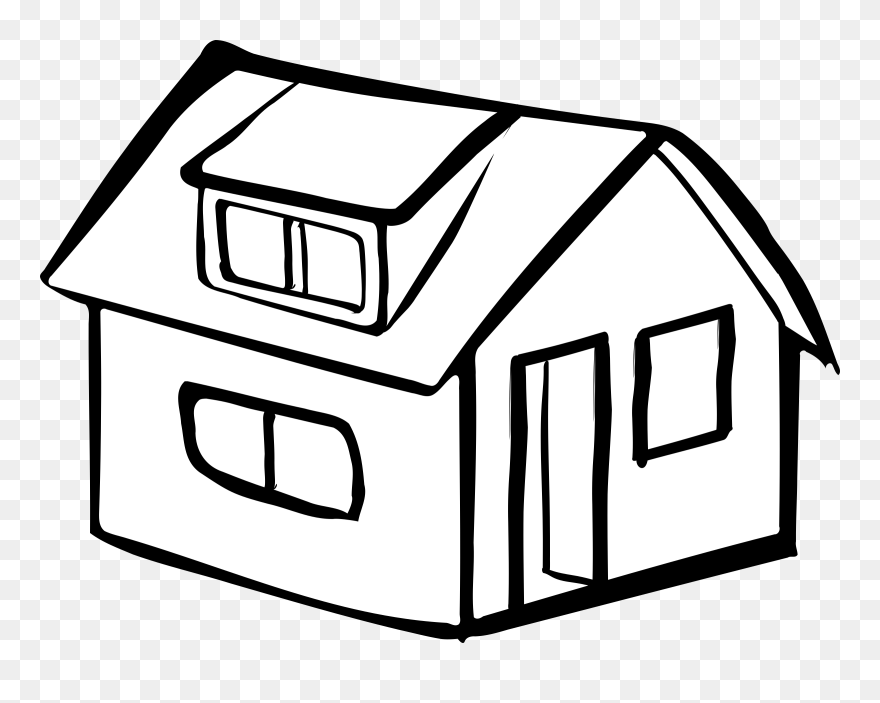 Yellow Detached House Outline - House Clipart Outline - Png Download