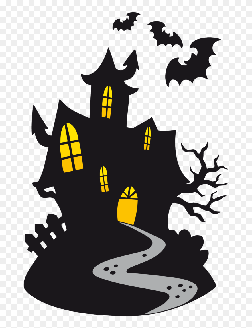 Haunted House Halloween Clip Art - Halloween Clipart Haunted House - Png Download