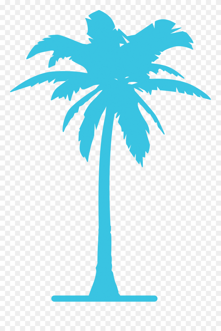 Pool Clipart Border - Blue Palm Tree Png Transparent Png