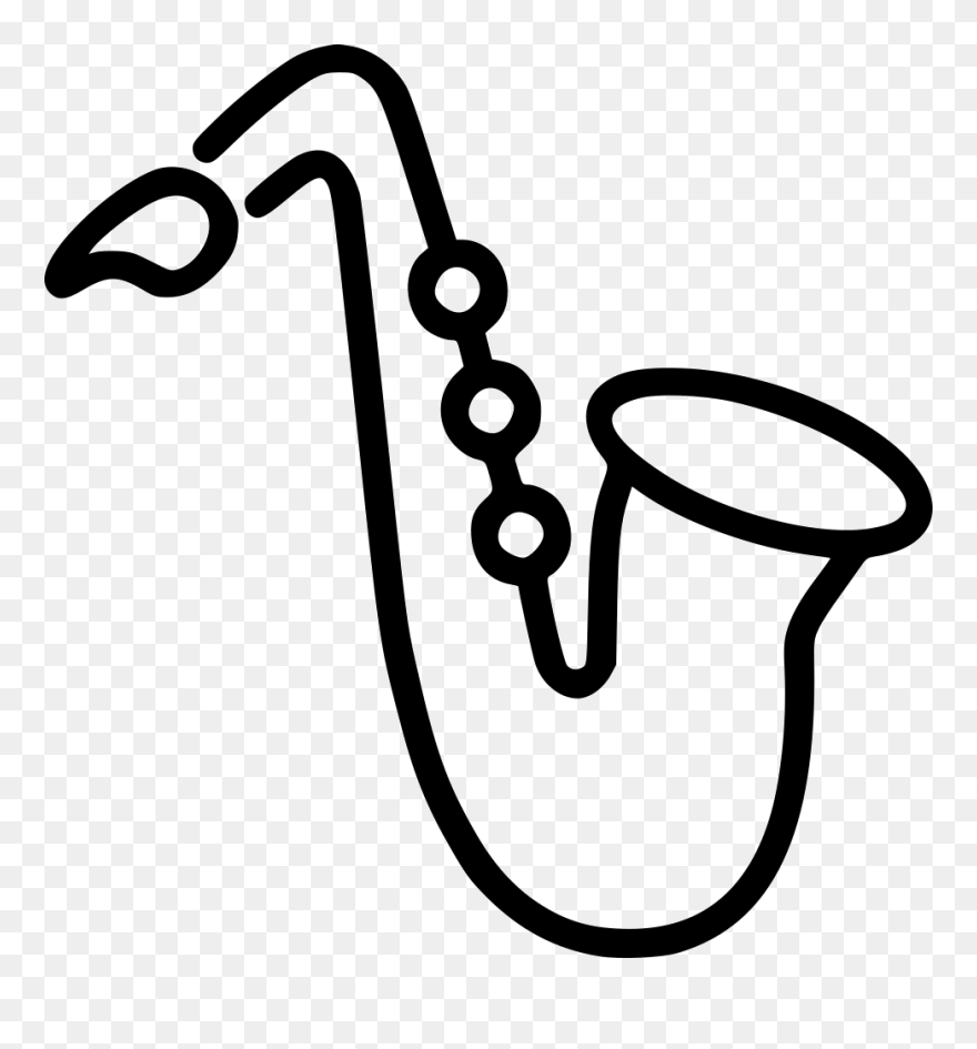 Saxophone Instrument Sax Musician - Outline Of A Saxophone Clipart
