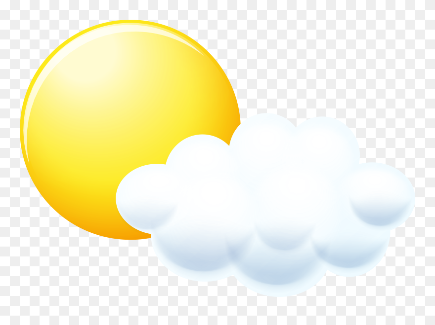 Transparent Cloud Outline Png - Sol Nuvem Png Clipart