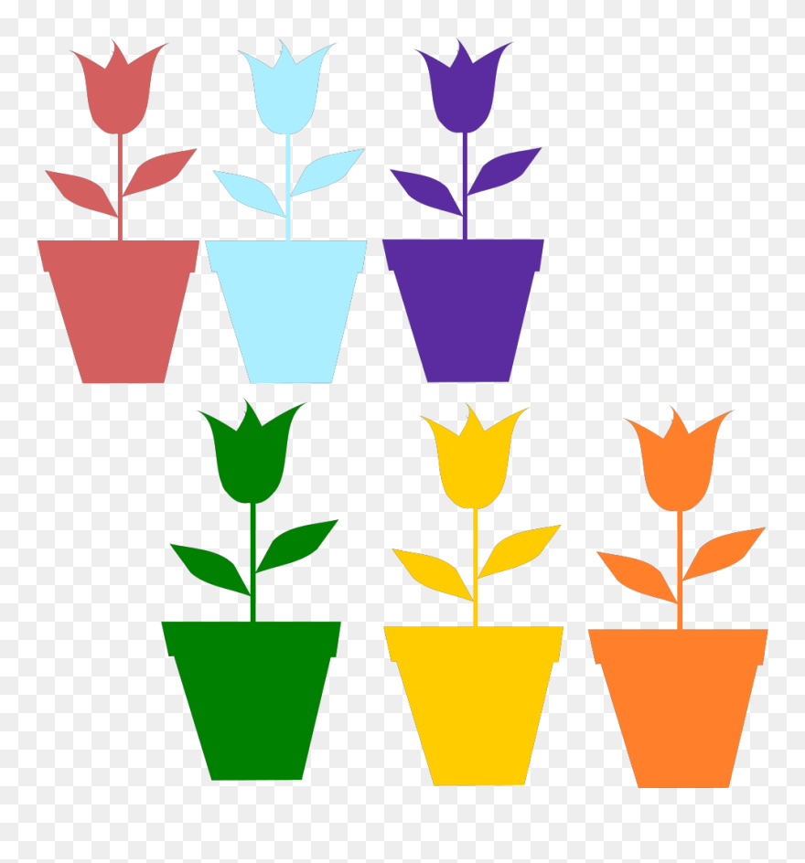 Tulips In Pot Silhouettes Svg Clip Arts - Flower Mothers Day Clipart - Png Download