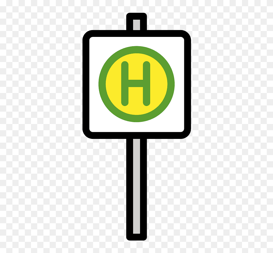 Bus Stop Emoji Clipart - Traffic Sign - Png Download