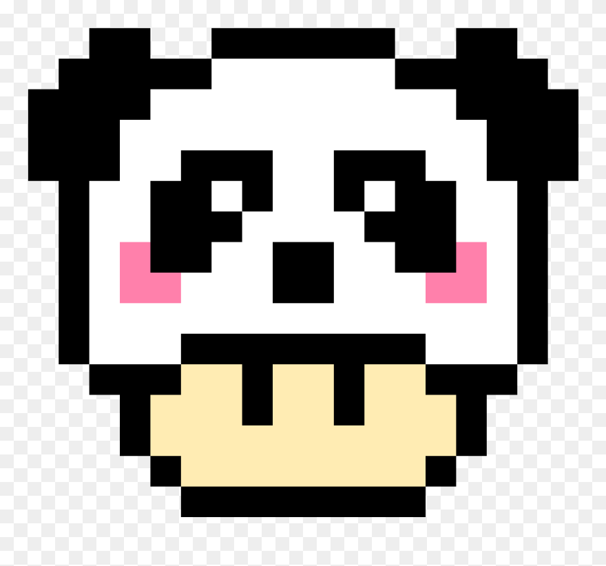 Panda Mario Mushroom - Easy Pixel Art Mario Mushroom Clipart