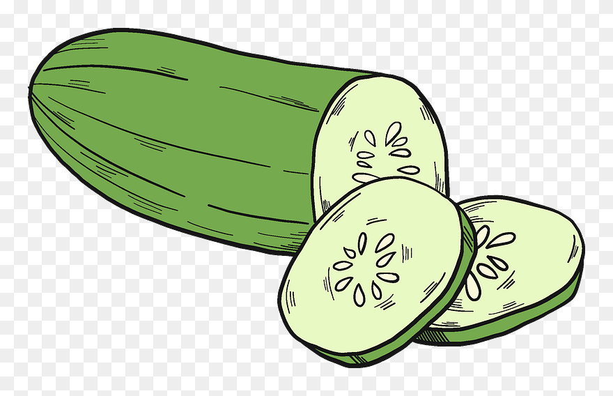 Cut Cucumber Clipart - Cutting Cucumber Clipart - Png Download