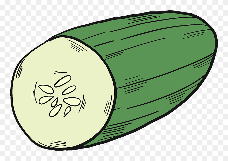 Half Cucumber Clipart - Vegetable - Png Download