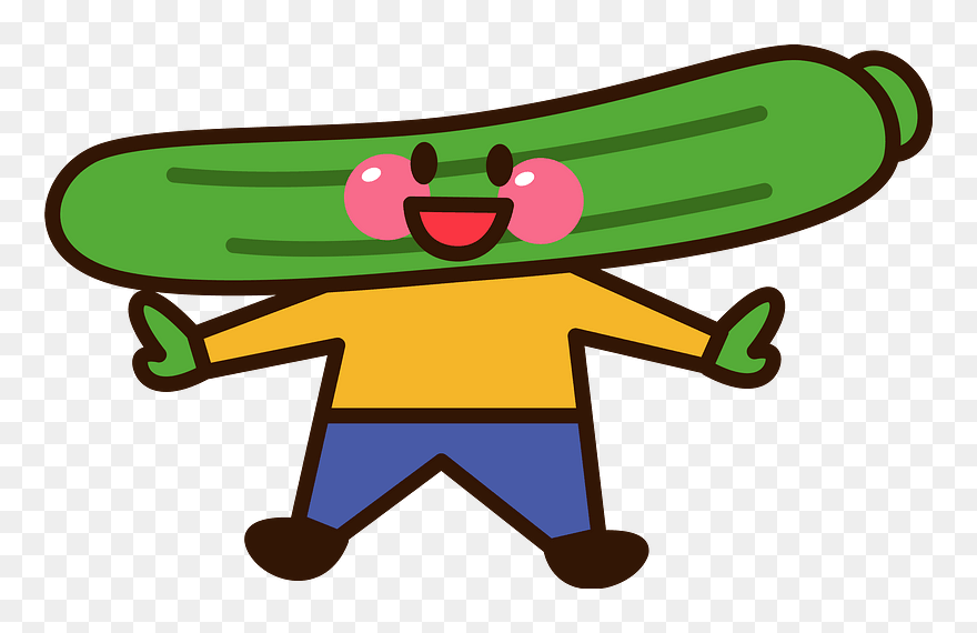Cucumber Character Clipart - Cucumber - Png Download