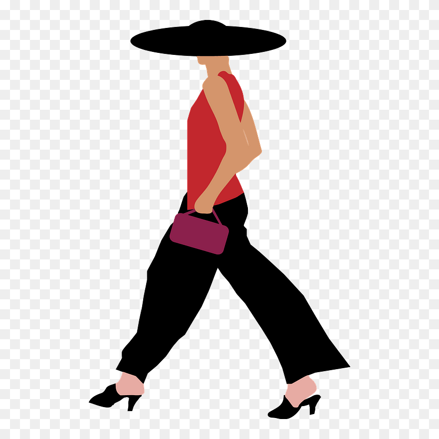 Fashion Woman Walking Clipart - Clip Art Fashion Woman Png Transparent Png