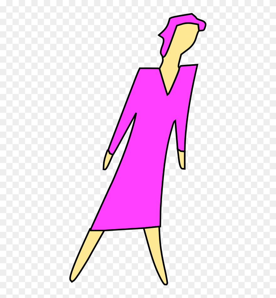 Cartoon Lady Walking Svg Clip Arts - Png Download