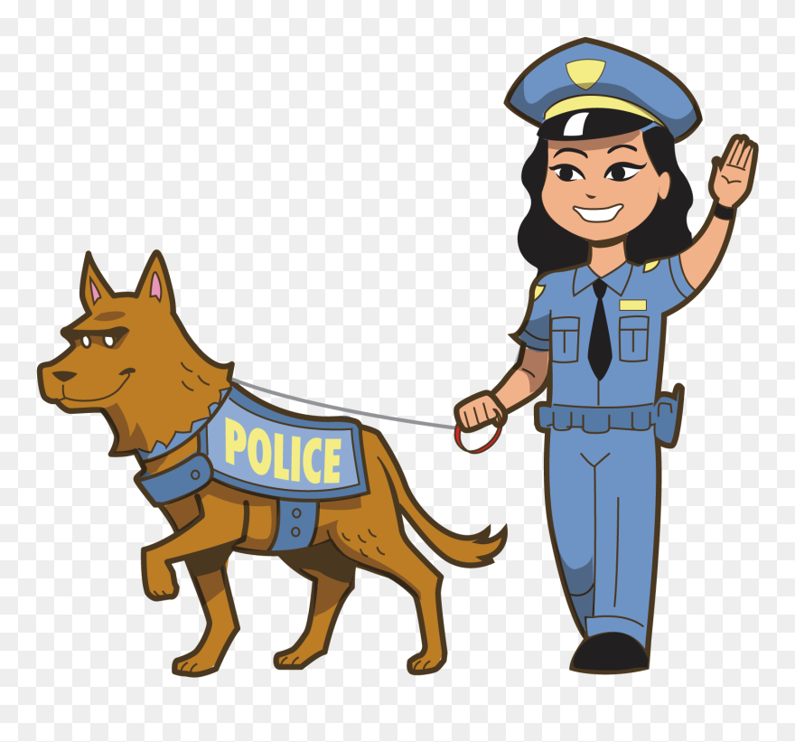 Clip Royalty Free Dog Techflourish Collections Officer - Woman Police Officer Clipart - Png Download