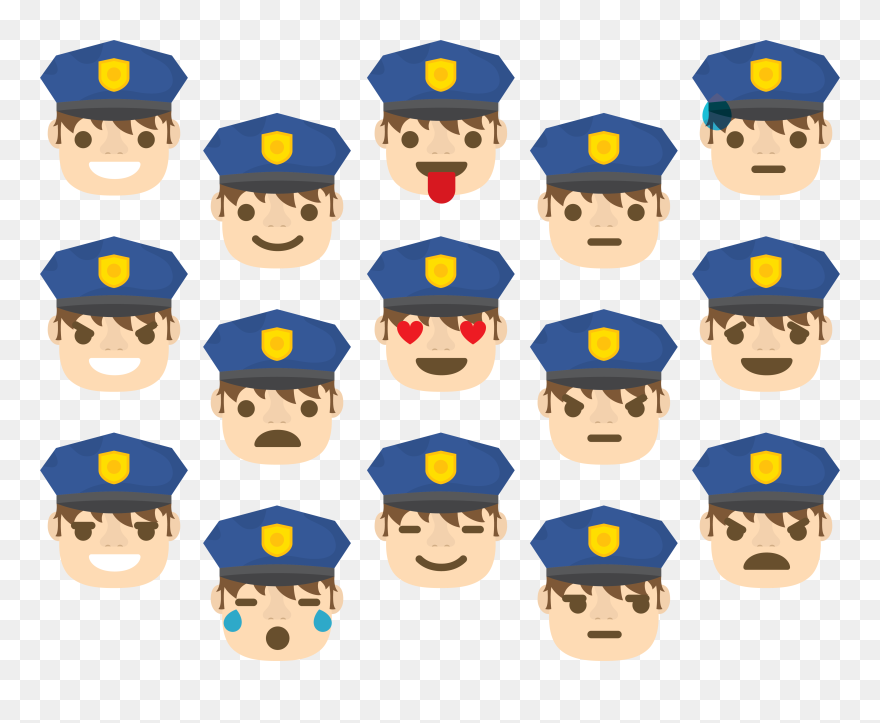 Emoticon Officer Smiley U - Police Officer Head Cartoon Clipart