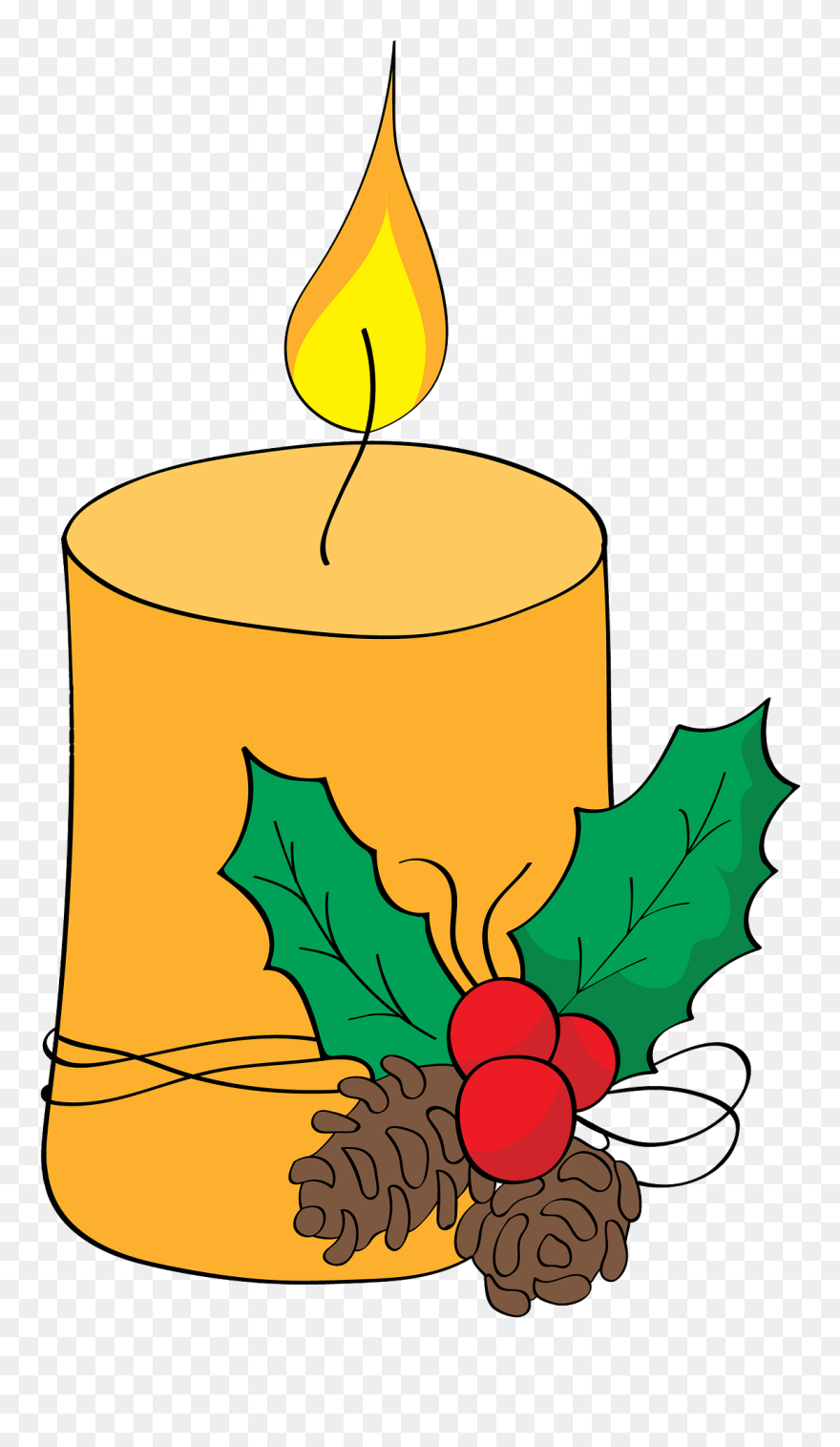 Christmas Candle Clipart - Png Download