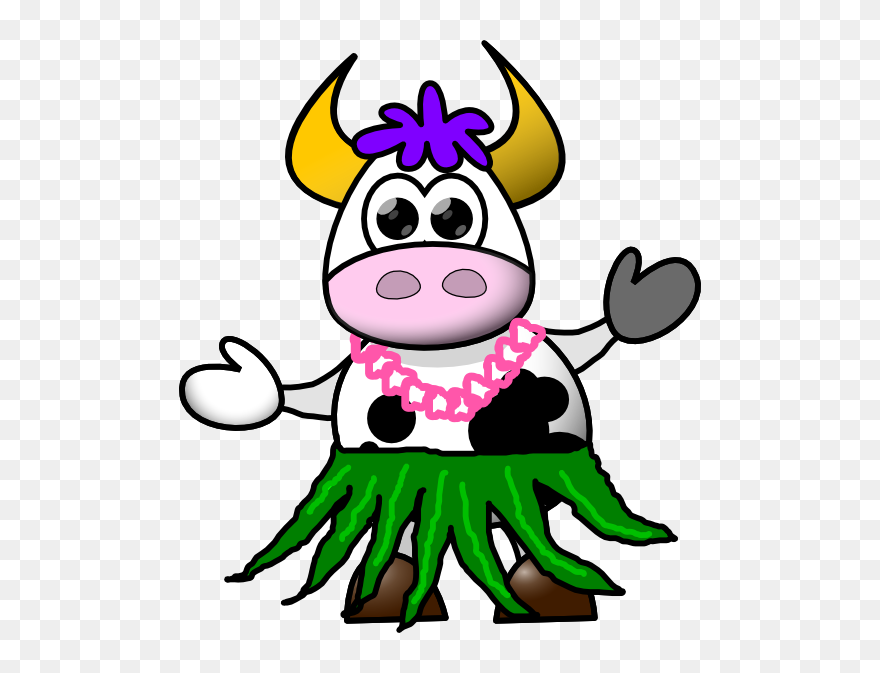 Transparent Hawaiian Dancer Clipart - Cartoon Cow - Png Download