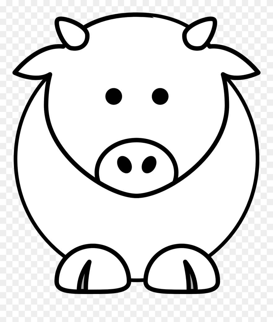 Cow Cartoon Black Background Clipart