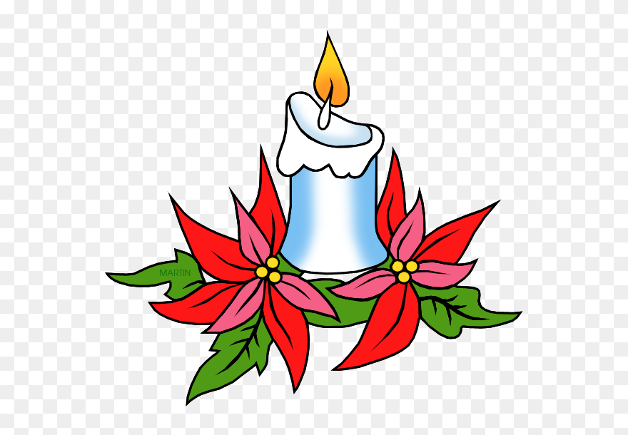 Christmas Clip Art By Phillip Martin, Christmas Candle - Christmas Clipart Candle - Png Download