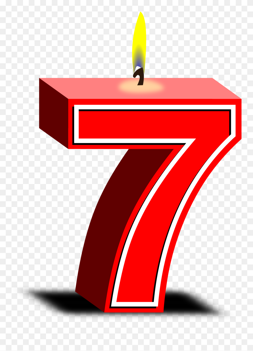 Birthday Candles Clipart Large - Number 7 Birthday Candle - Png Download