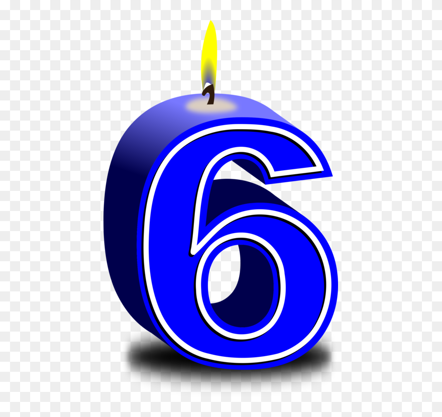 Birthday Computer Cliparts - Number 6 Candle Png Transparent Png