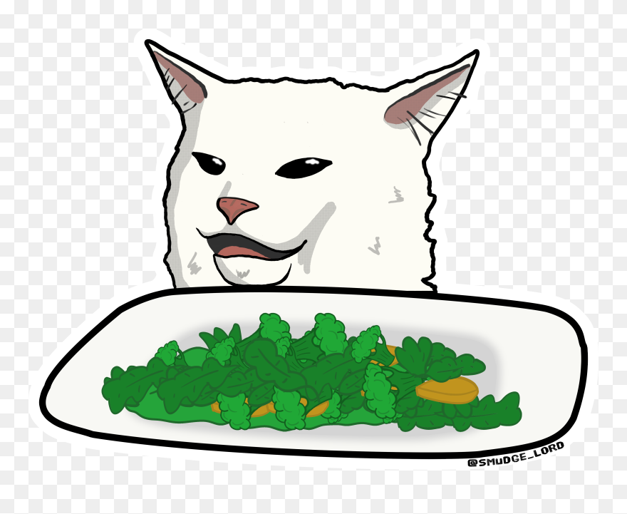 Salad Smudge Sticker Â - Smudge The Cat Sticker Clipart