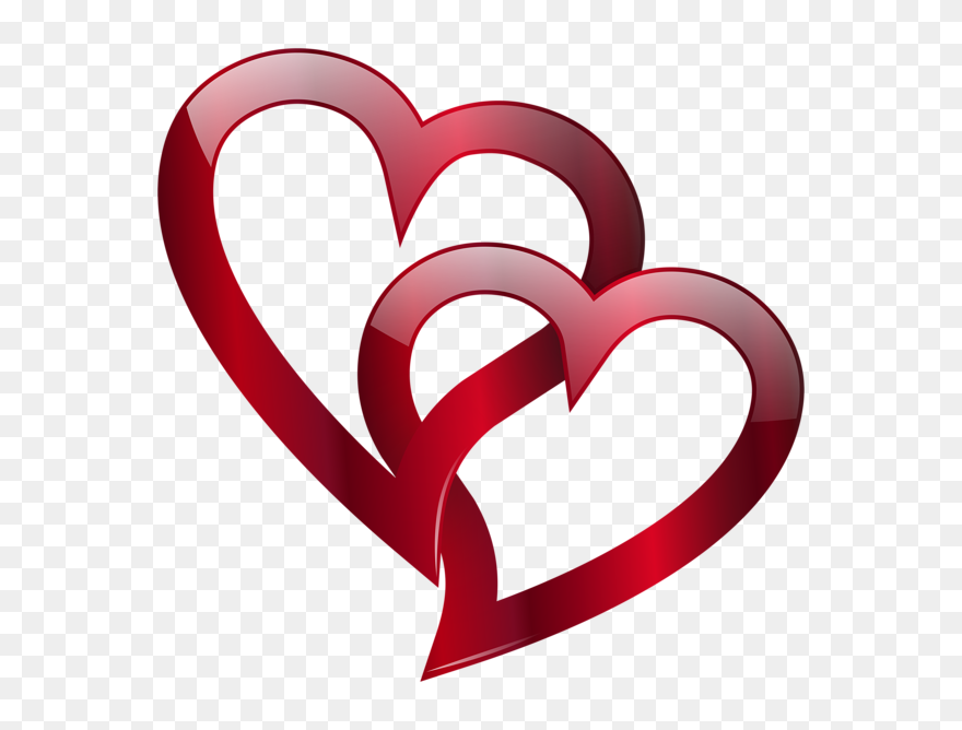 Red Double Heart Png Clip Art Image - Happy Wedding Day Mom And Dad Transparent Png