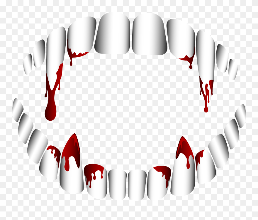 Vampire Fang Tooth Clip Art - Transparent Background Vampire Teeth Png
