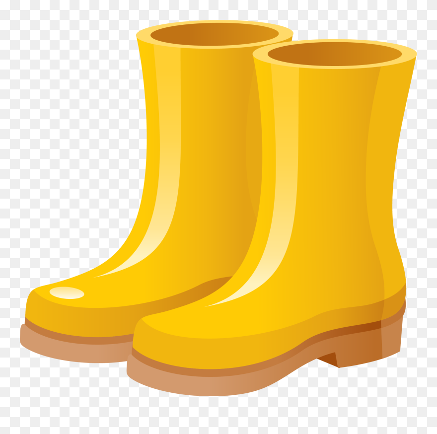 Clip Art Hand Painted - Yellow Rain Boots Clipart - Png Download