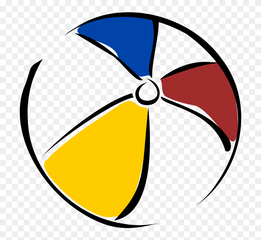 Beach Ball Drawing - Clipart Cartoon Beach Ball - Png Download
