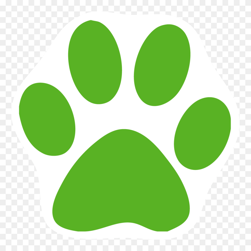 Green Paw Print Clip Art - Paw Print Clip Art Green - Png Download