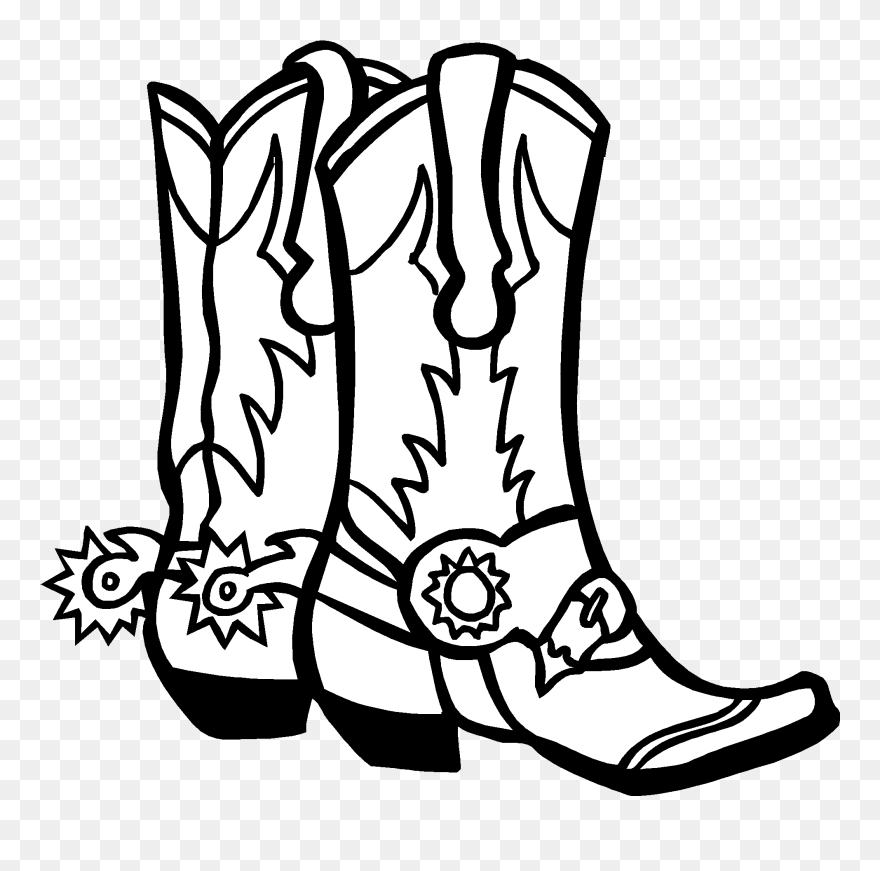 White Cowboy Boots Clipart - Png Download