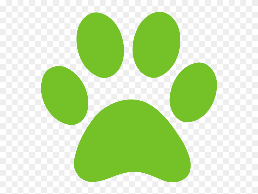 Green - Dog - Paw - Clip - Art - Green Paw Print Png Transparent Png