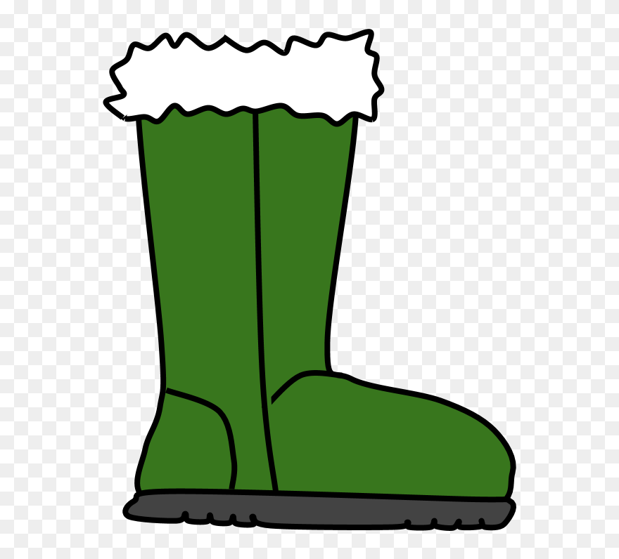 Boots, Fur, Snow, Rain, Green - Boot Clipart