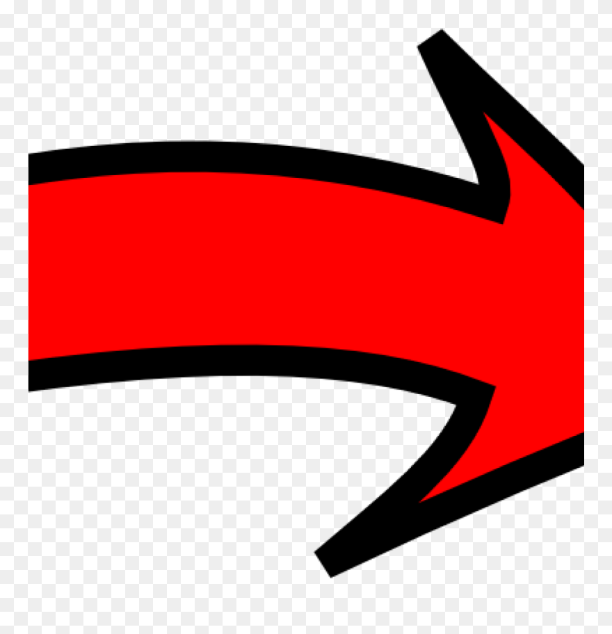 Transparent Arrow Curved Png - Red Arrow Clipart