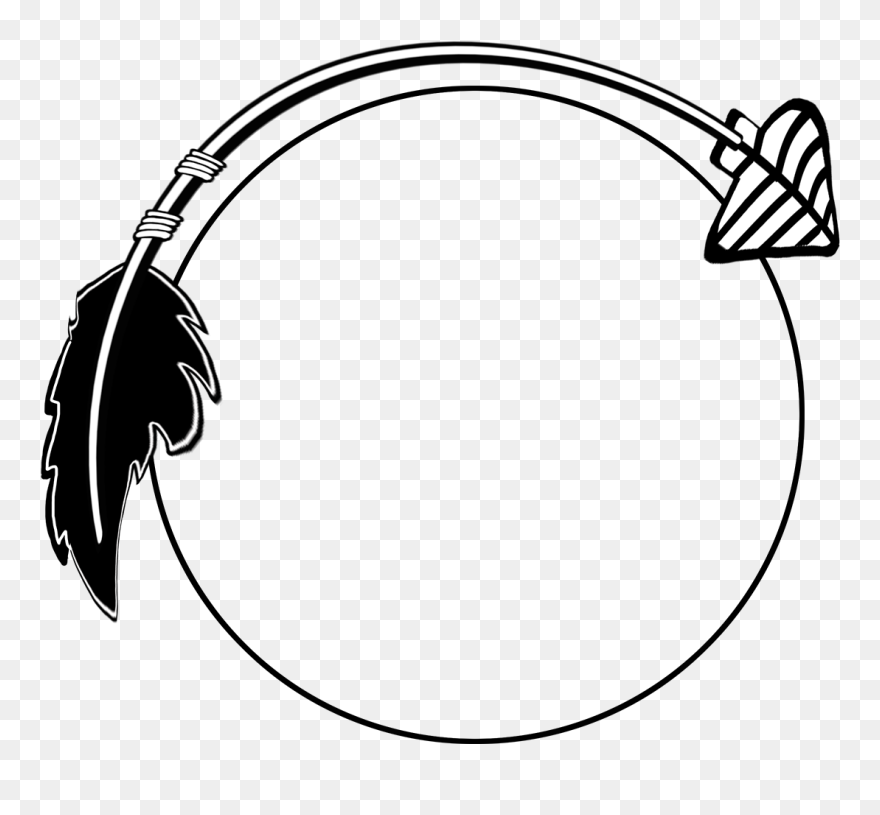 Black Curved Arrow Frame - Curved Tribal Arrow Clipart - Png Download