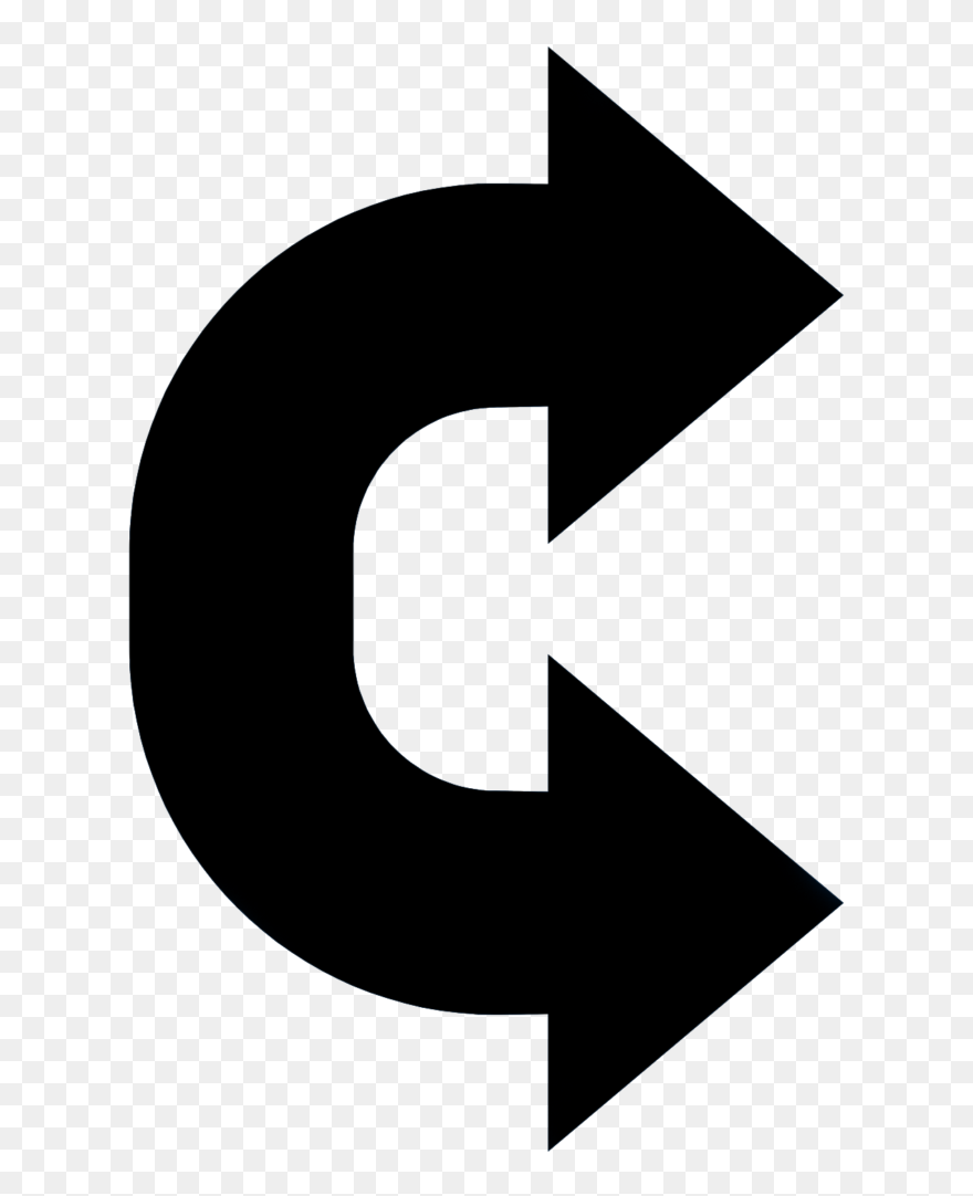 Transparent Curved Arrow Clipart Black And White - Png Download