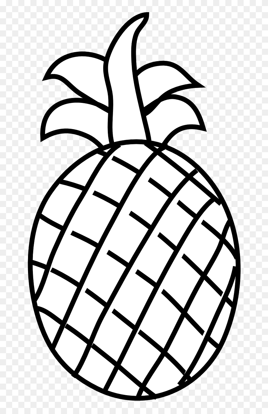 Transparent Pineapple Drawing Png - Fruits Clip Art Black And White
