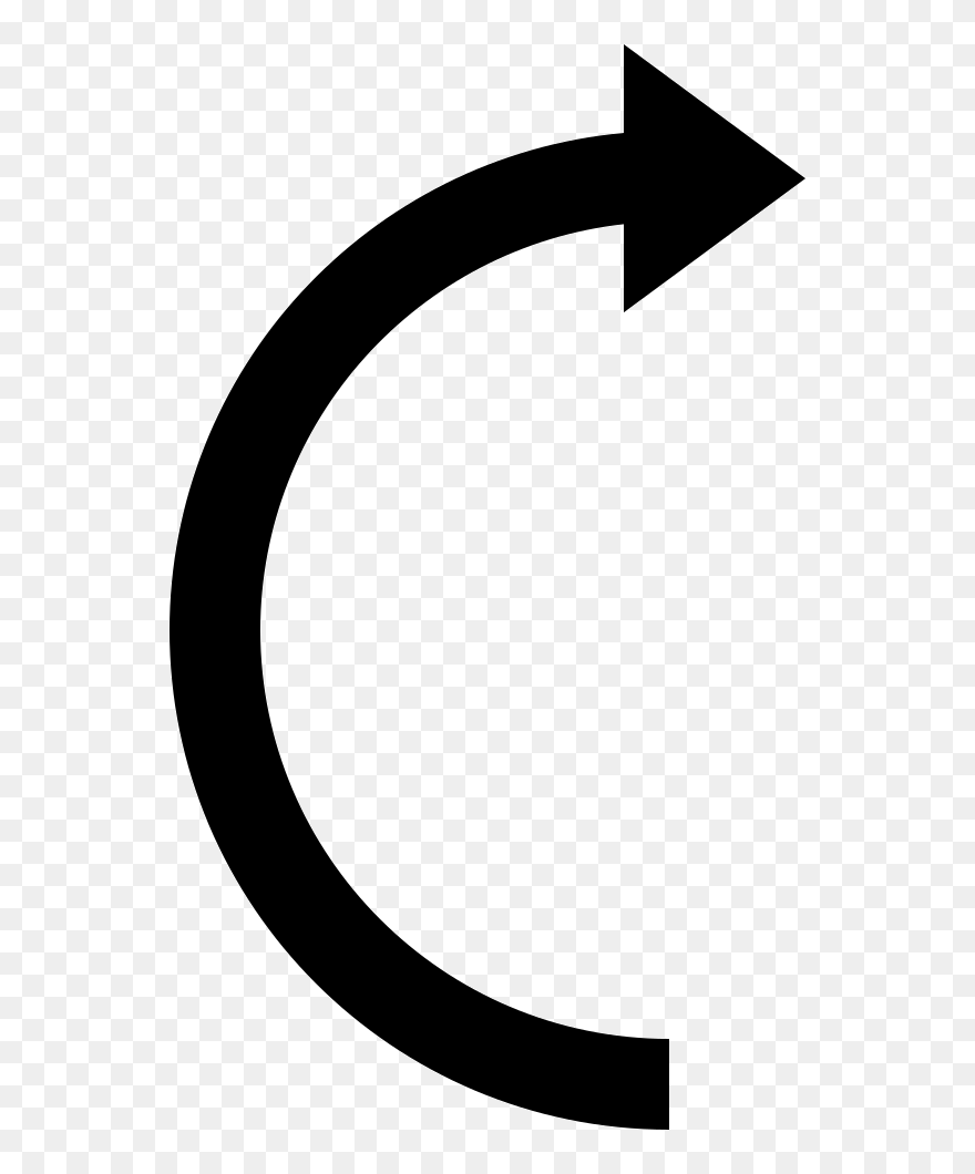 Clipart Of Curved Arrow Vector Black And White Right - Curved Arrow Free Png Transparent Png