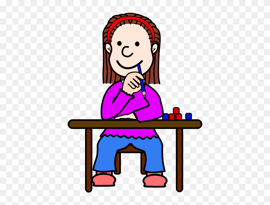Student In School Clipart - Student Thinking Png Clipart Transparent Png