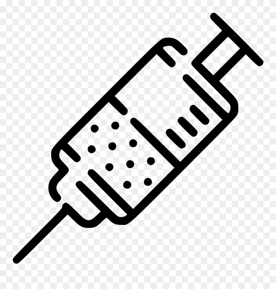 Injector Prick Injection Drug - Prick Black And White Clipart - Png Download