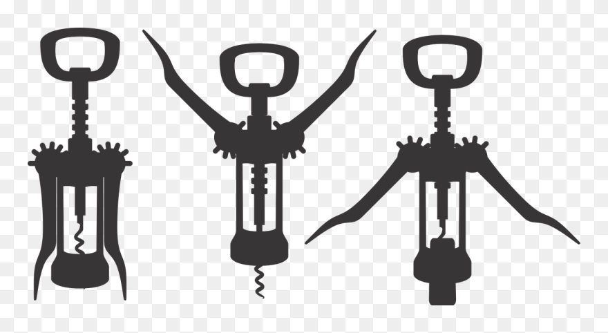Wine Bottle Opener Silhouette Clipart